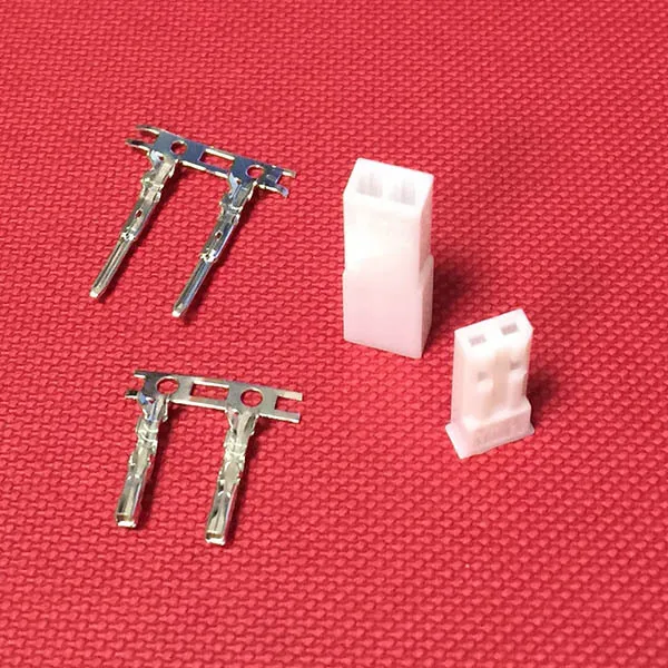 

10 SETS JST 2-Pin Male, Female Connector Plug on White Color with Crimps