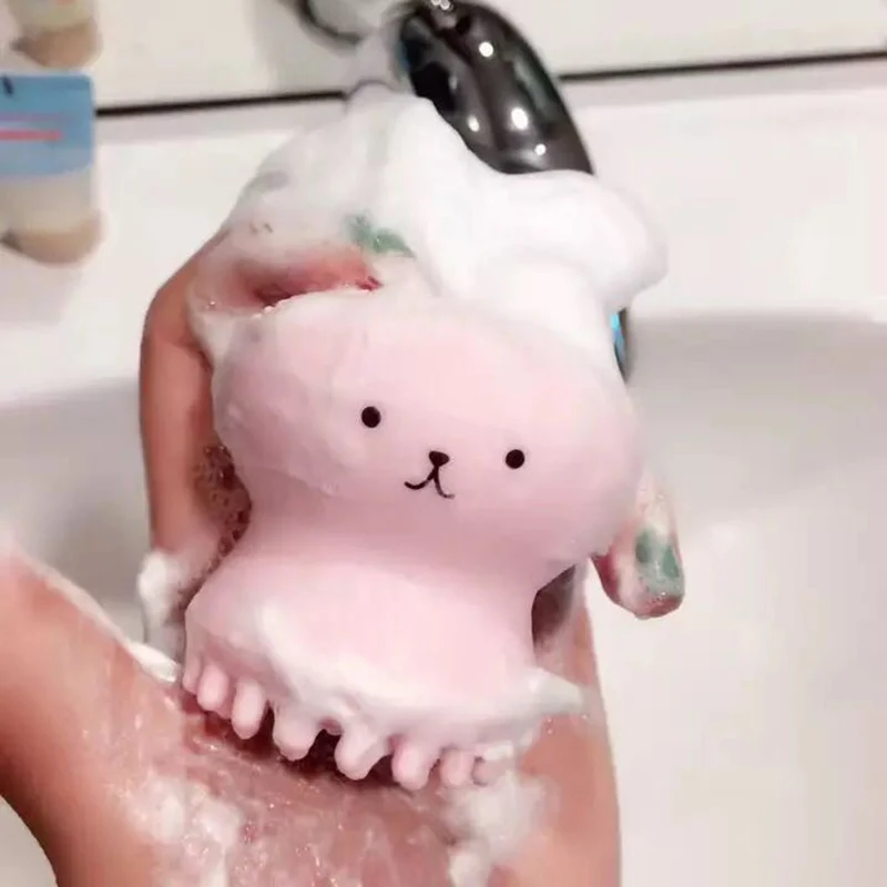 1PCS Wash Brushes Super Little Cute Octopus Face Cleaner Massage Soft Silicone Facial Brush Face Cleansers Blackhead Spot Acne