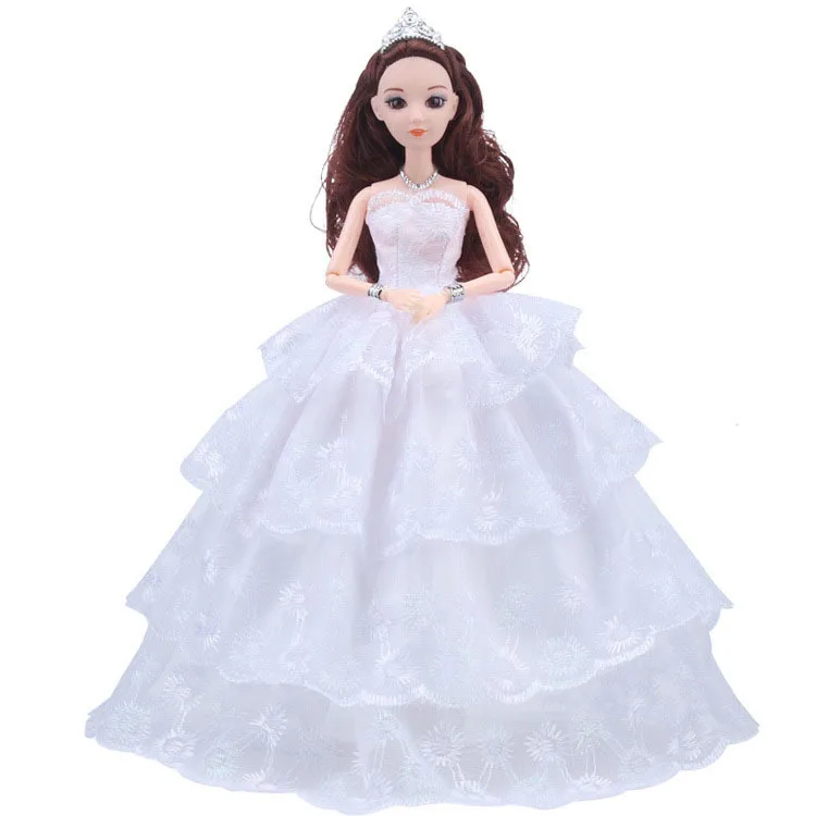 NK/один предмет; смешанный стиль; кружевное свадебное платье принцессы; Благородные вечерние платья для куклы Барби; Модный дизайнерский наряд; лучший подарок; JJ - Цвет: D
