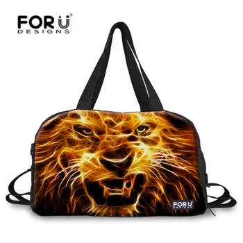 

FORUDESIGNS Sport Gym Bag for Women Girls Fitness and Training Yoga Large Capacity Flame Lion Printing Training Bag Outdoor