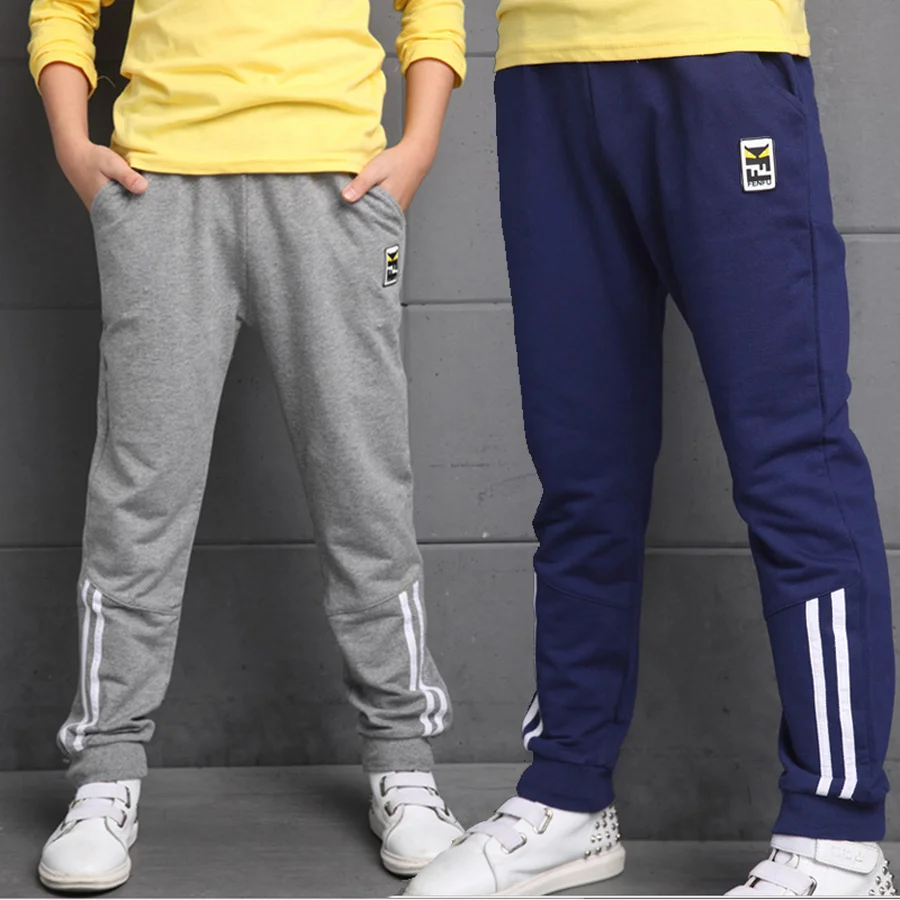 Goede Fleece Broek voor Jongen Winter Casual Katoenen Warme Dikke Fluwelen Volledige Broek Kids Casual Sport Gestreepte Broek Tiener Broek 12 14