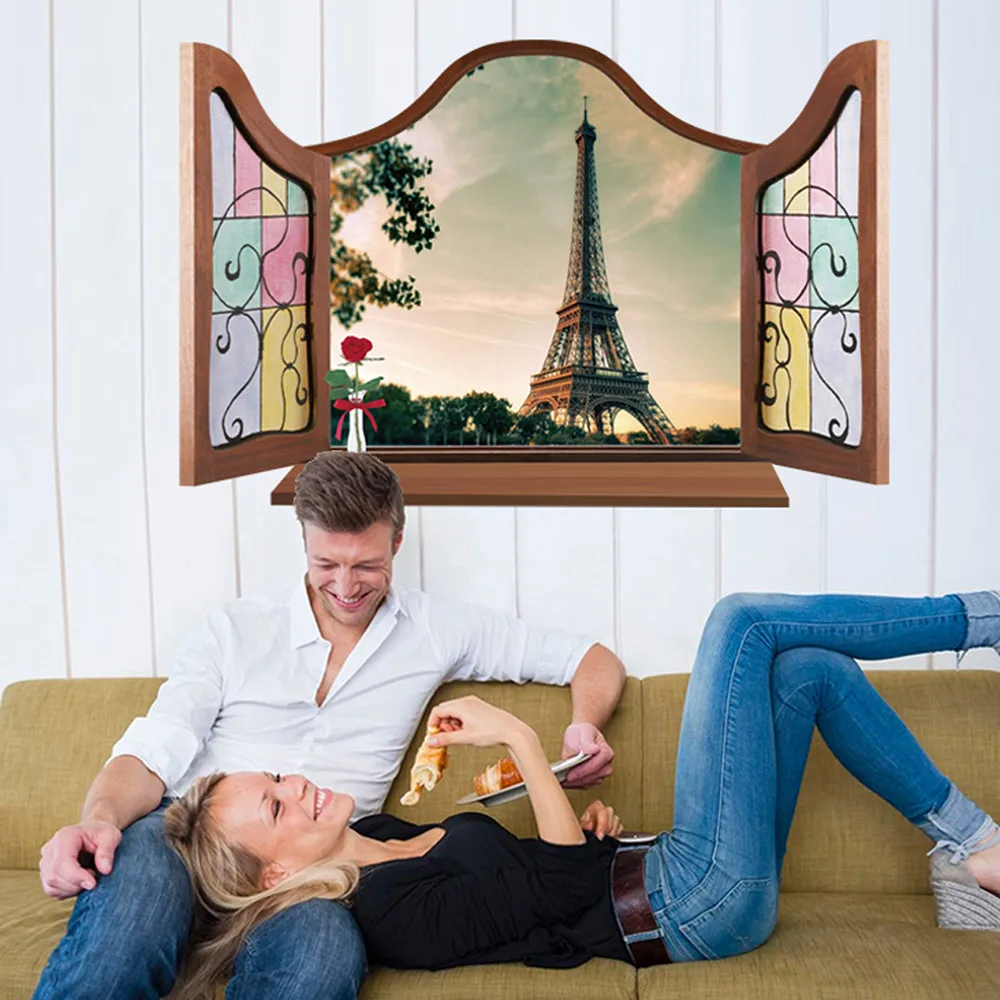 Creative Home Decor European Style 3D Fake Window Wall ...
