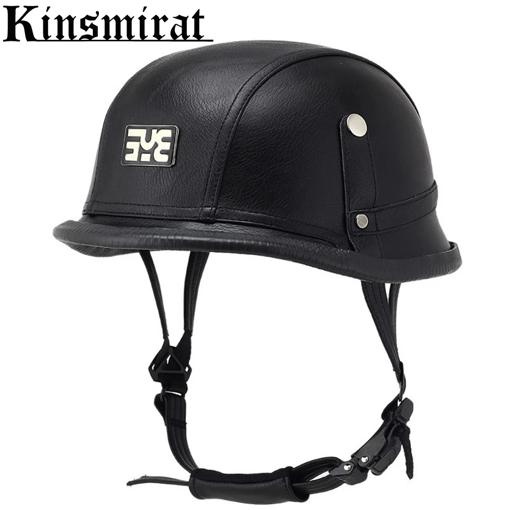 

Open Face Half Leather Helmet Harley Moto Motorcycle Helmet vintage Motorcycle Motorbike Vespa