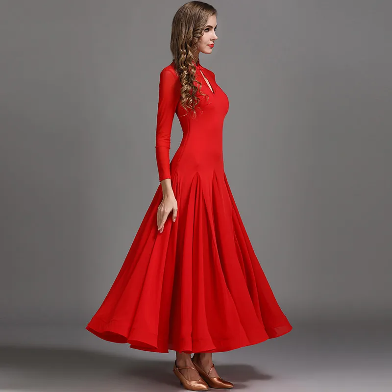 Красное черное Модное бальное платье для бальных танцев Вальс Танго платье для испанского фламенко стандартное бальное платье