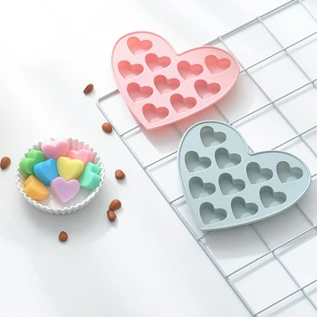 

10 grid Love shape silicone mold for soap muffin cake pastry form round jello pudding mold cake baking bakeware tool