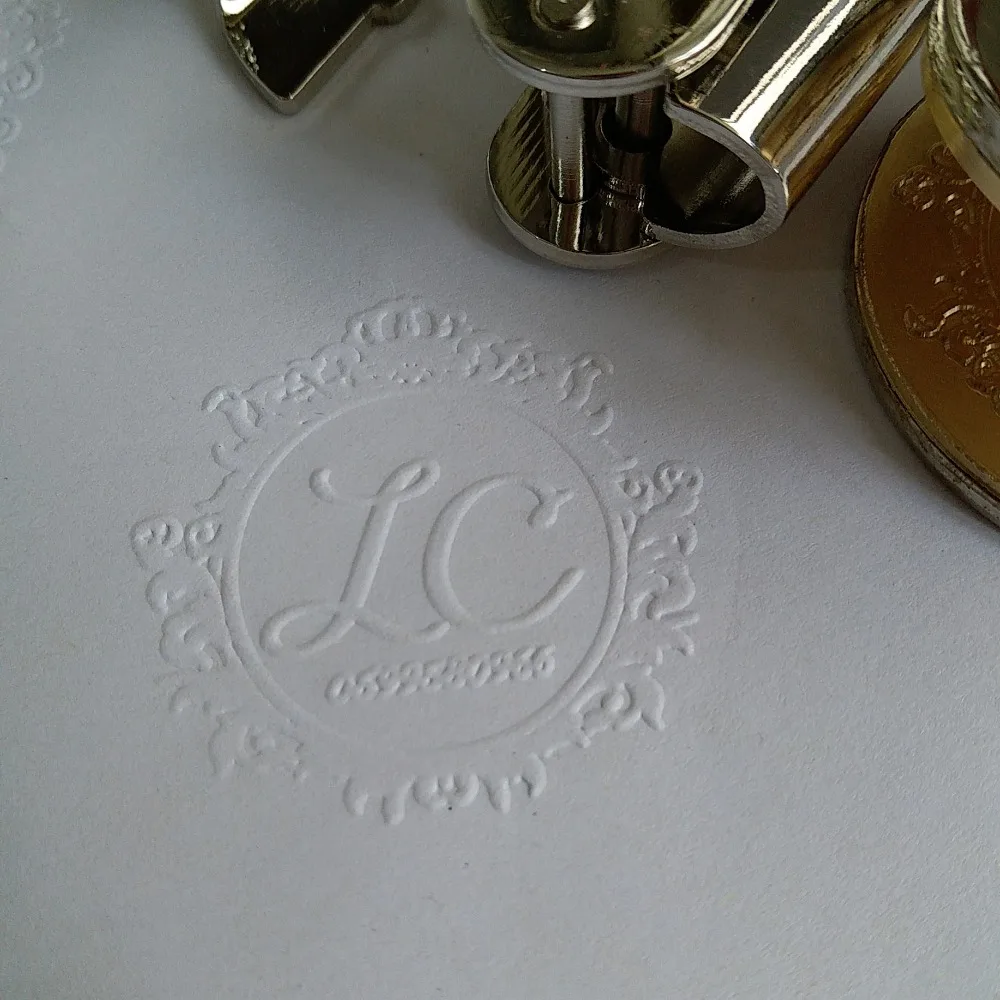 Design Your Own Wedding Embosser Stamp / Custom Embosser Seal for