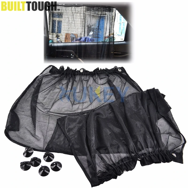 

2Pcs Auto Car Window Curtain Side Window Car Sun Shade Curtain Windshield Sunshade Shield Sun Visor Block Mesh Blind Curtains