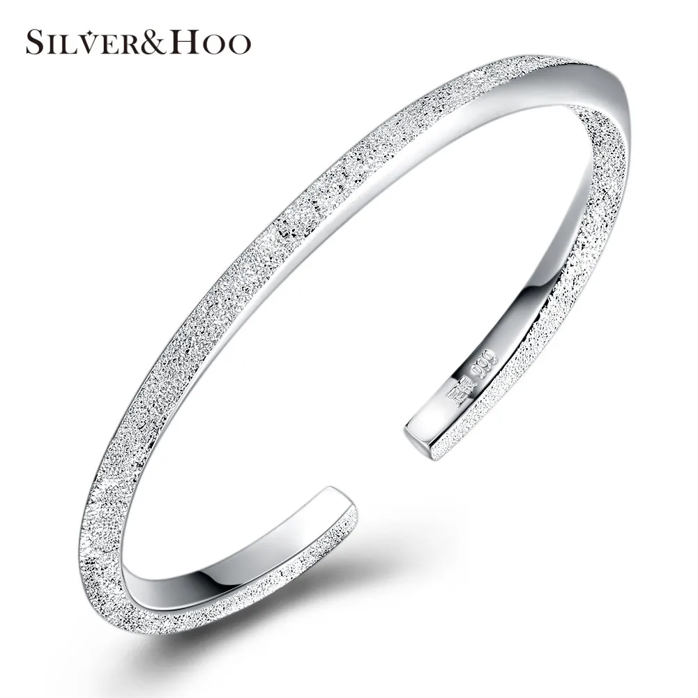 

SILVERHOO 999 Sterling Silver Luxury Bracelet Real Solid Bangle Fine Jewelry Hot Sell Generous Trendy Party 2018 New Arrival