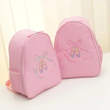 Рюкзак для балерины с вышивкой и пайетками, детская балетная сумка, розовые парусиновые танцевальные сумки с бантом для девочек, балетная танцевальная сумка, балетный костюм