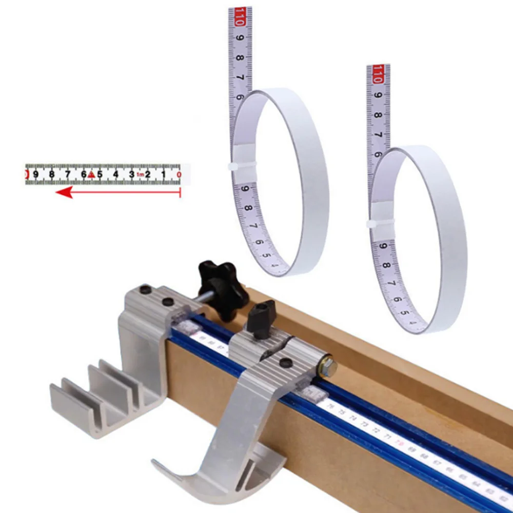 Самоклеящаяся Метрическая линейка Mitre Rail Измерительная Лента Стальная торцовочная пила для Т-трека маршрутизатор Настольный ленточно-пильный станок