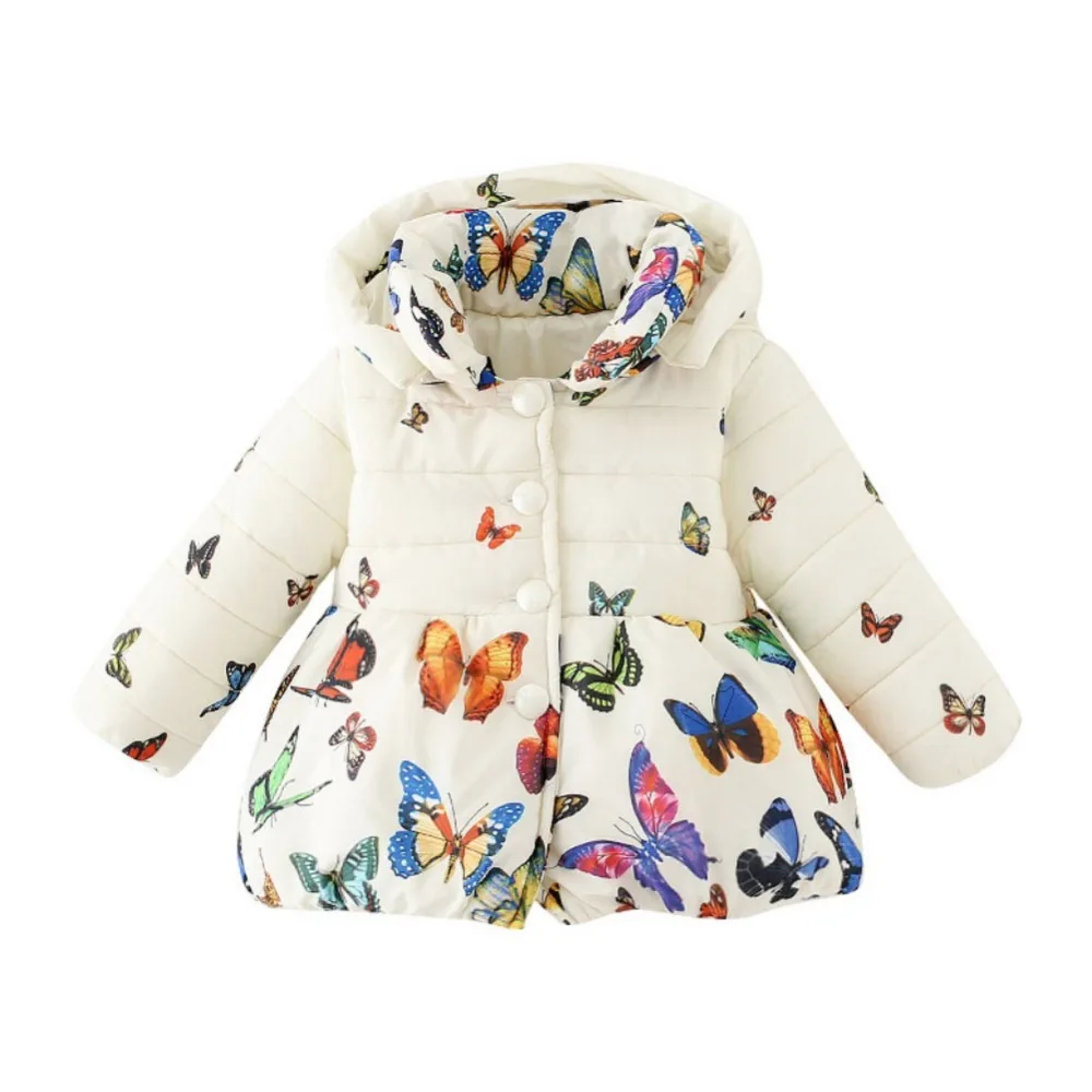 Детская куртка для малышей коллекция года, осенне-зимняя верхняя одежда принцессы для девочек пальто с длинными рукавами для малышей хлопковое пальто для детей от 6 месяцев до 4 лет