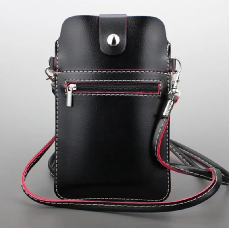 Universal mobile phone bag With Shoulder Strap For iPhone 7+ Leather Wallet Pouch For iPhone 6s Plus, For Samsung note4 & note5