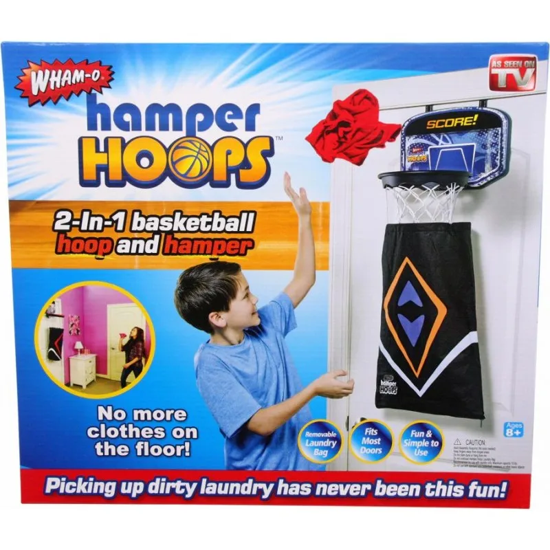 

50% OFF Hoop And Hamper Basketball Backboard With Detachable Dirty Laundry Bag for Kids Children 2in1 Over-The-Door