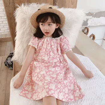 

in stock girl summer dresses baby girl clothes floral dress girls casual cotton soft dress printing clothes short sleeve clothes