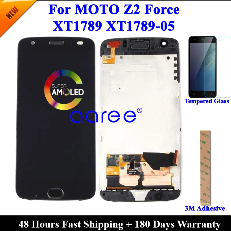 

Tested LCD Screen For Moto Z2 Force LCD Display For Moto Z2 Force XT1789 Display LCD Screen Touch Digitizer Assembly