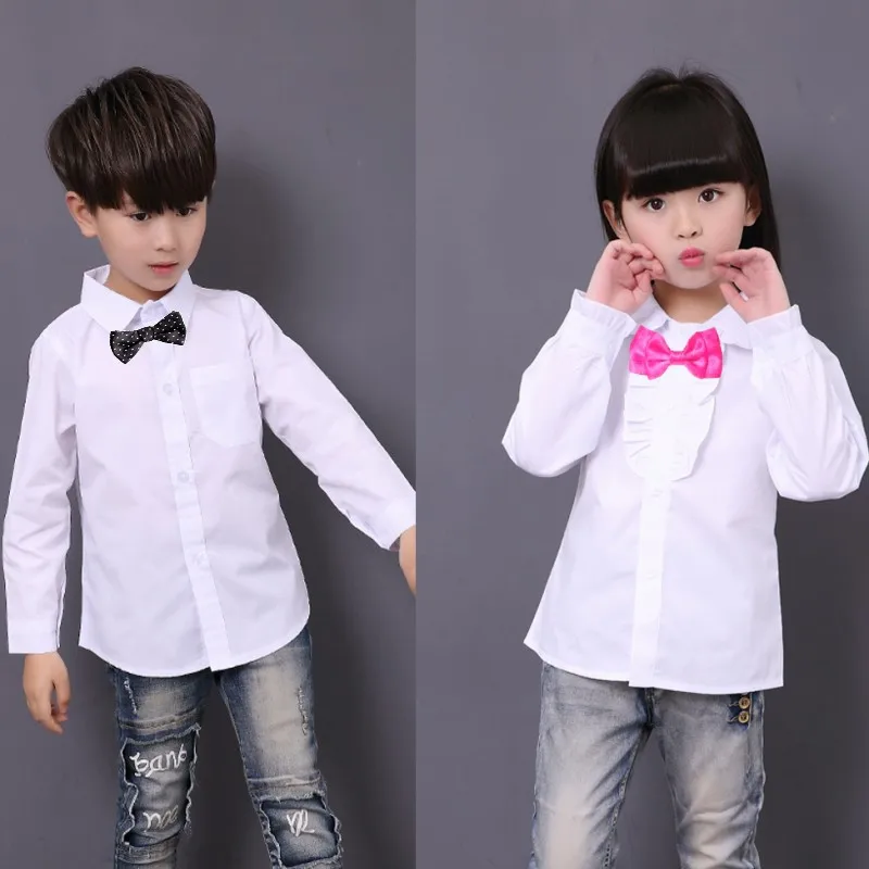 New Boys Shirt White Full Boy And girls Blouses And Shirts Chemise Enfant Garcon Boys Shirts 6BL105