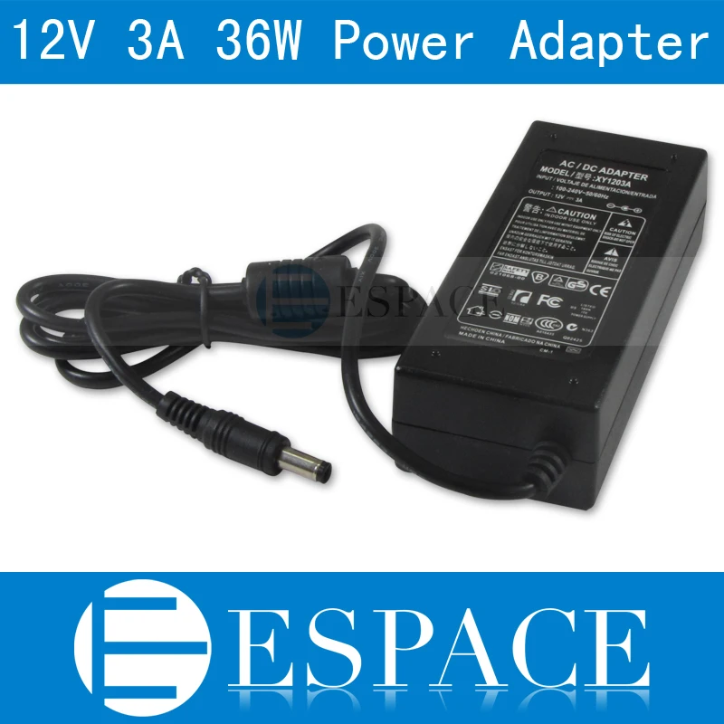 

20piece/lot 12V 3A 36W Power Supply AC 100-240V to DC Adapter For 3528 5050 Strip LED with US/EU plug free fedex
