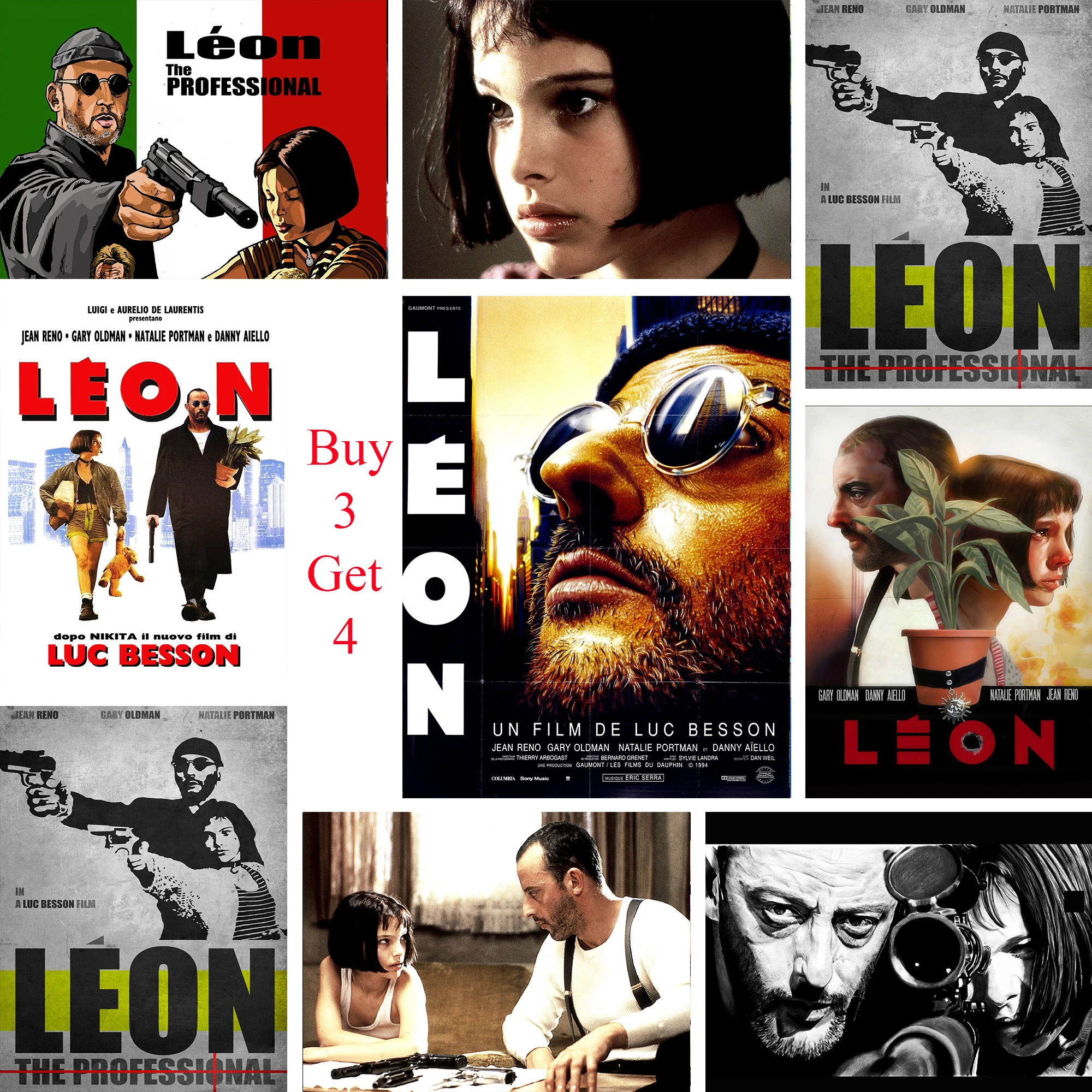 

LEON The Prefessional Posters Classic Movie Wall Stickers White Coated Paper Prints Home Decoration Home Art Brand