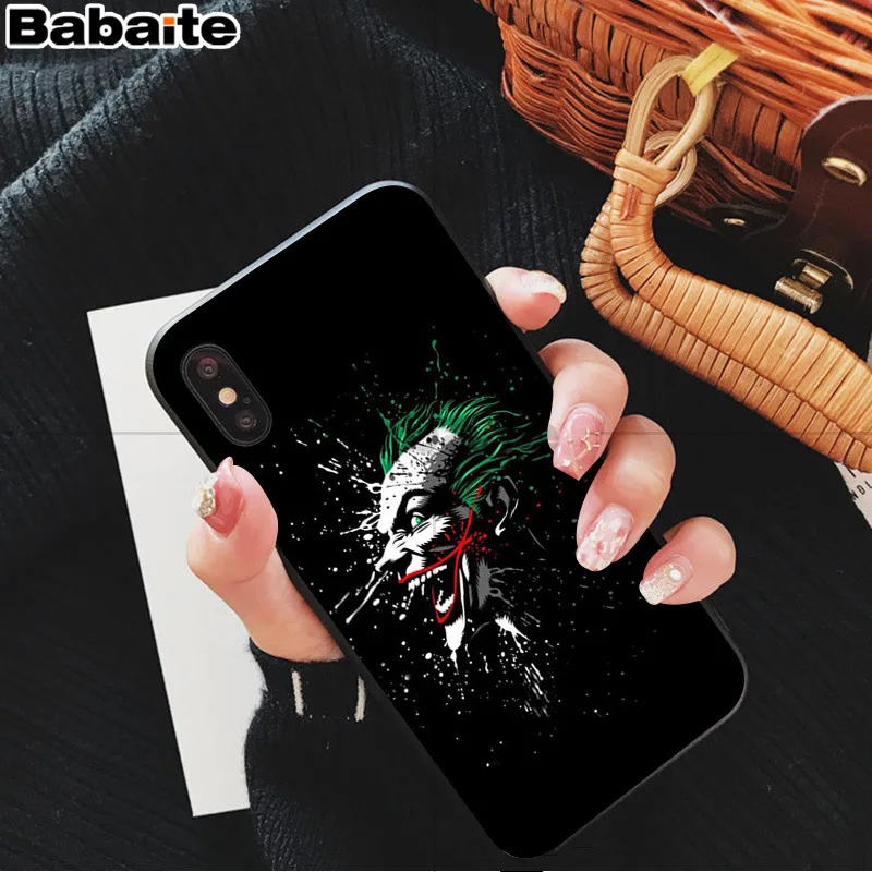 Babaitemic Бэтмен Джокер Харли черный мягкий чехол для телефона iPhone 5 5Sx 6 7 7plus 8 8Plus X XS MAX XR