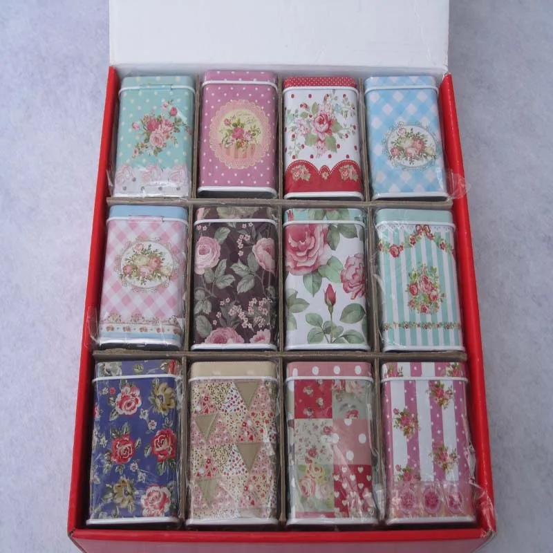 

24pcs/lot Vintage Tin Box Sugar Tea Coffee Sundries Snacks Storage Case Candy Box