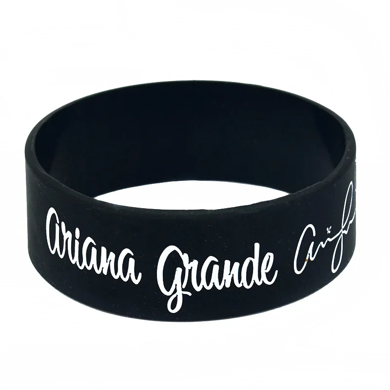 

OBH 1PC One Inch Wide Debossed Ariana Grande Silicone Rubber Bracelet