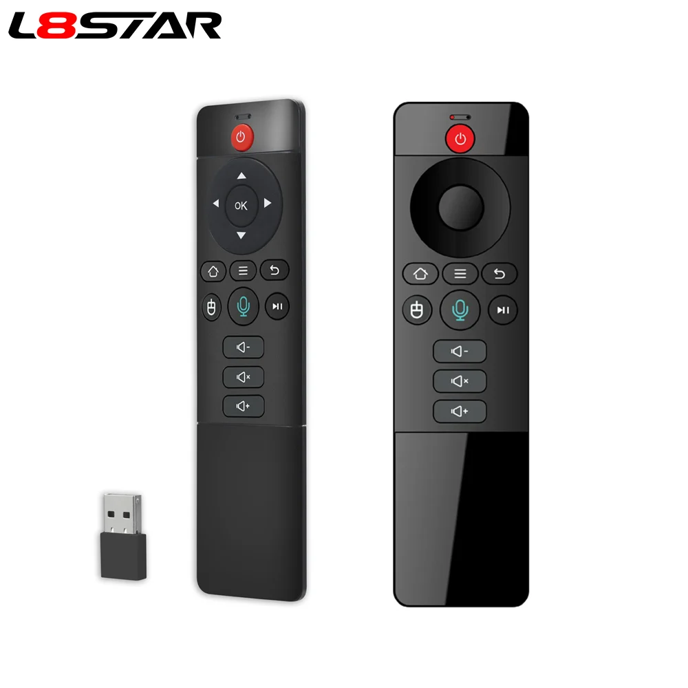 

L8star Voice air mouse Wireless 2.4G universal remote control with Microphone IR Learning Gyroscope for X96 max Android TV BOX