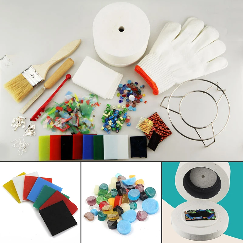 DWZ 15pcs Professional Microwave Kiln Tool Set Stained Glass Fusing Supplies DIY Kit