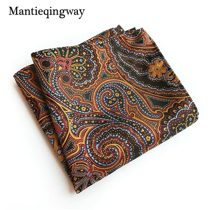 Mantieqingway мужские Цветочный плед Hanky унисекс высокое качество платок полиэстер Пейсли Бизнес платок грудь Полотенца