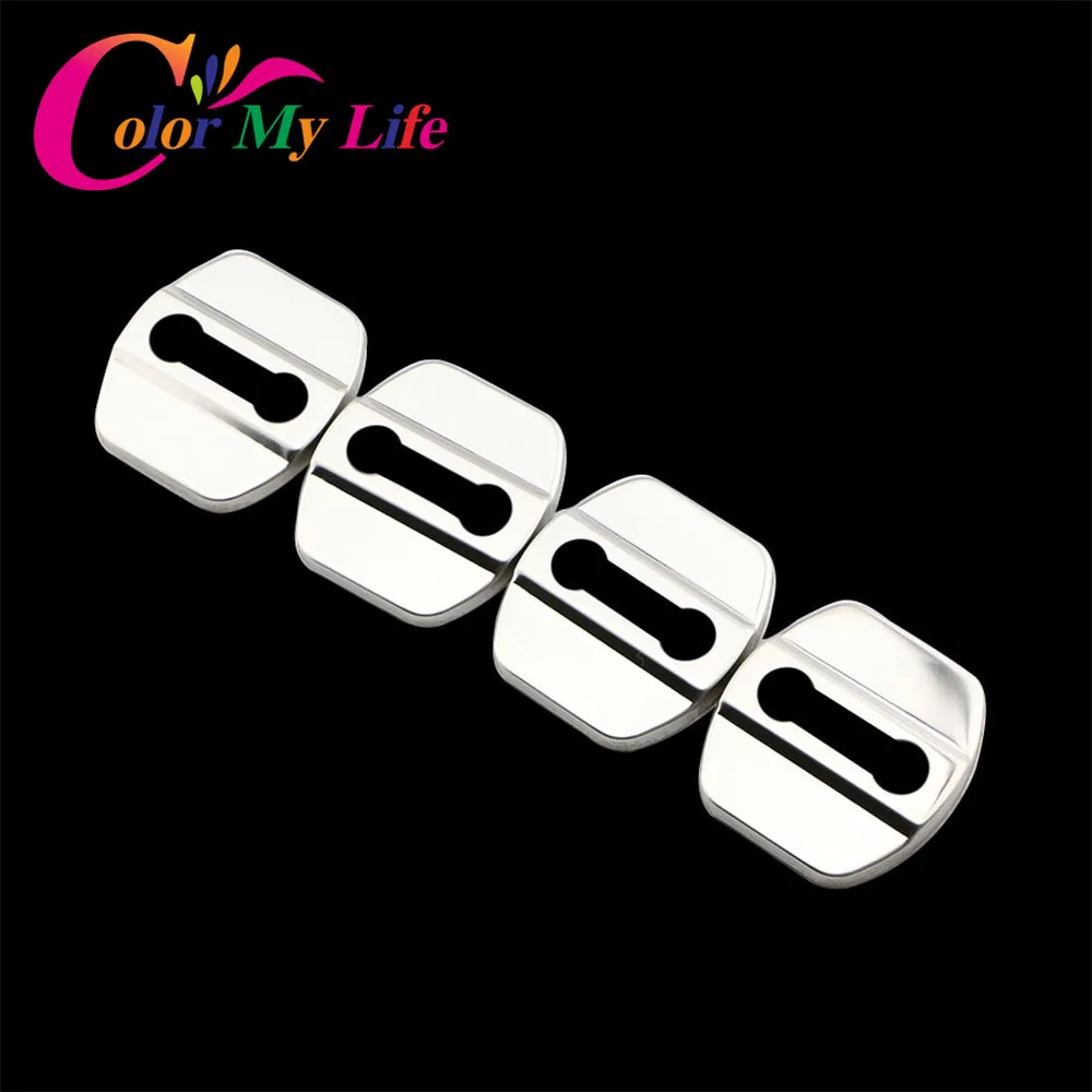 

Color My Life 4Pcs/Set Car Door Lock Protection Cover For Nissan Almera Juke Sentra Tiida X-Trail Rogue New Sunny