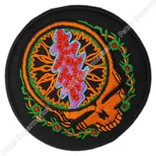 3," благодарный череп мертвеца логотип вышитая музыкальная группа Железо на патч Рок Панк хеви-метал Пользовательский Дизайн Патч доступен