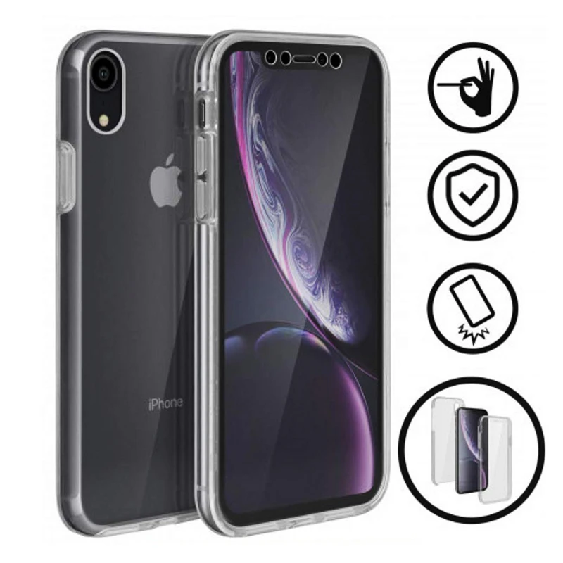Двойной Мягкий силиконовый чехол для iPhone XS Max XR X на весь корпус 6 7 6s 8 Plus зеркальный