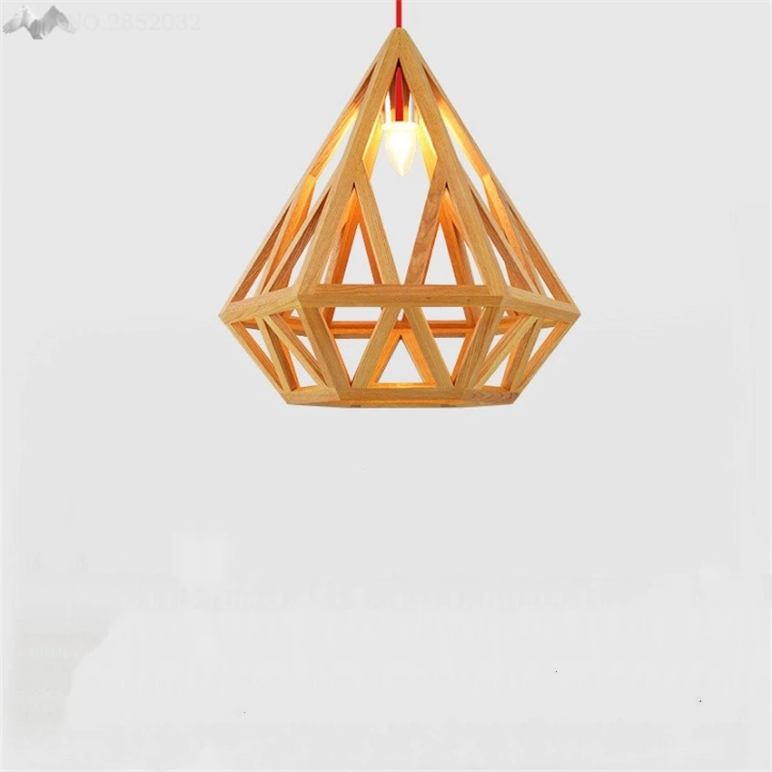 

LFH Modern Wood diamond Pendant Lights America country lamp for Restaurant Bar Coffee Dining Room decor Hanging Light Fixture