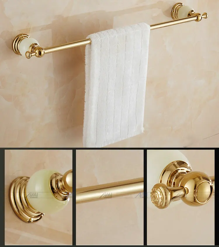 513 г серия золотой лак латунь и нефрит настенные аксессуары для ванной комнаты вешалка для полотенец Полка для полотенец бумажный держатель мыльница