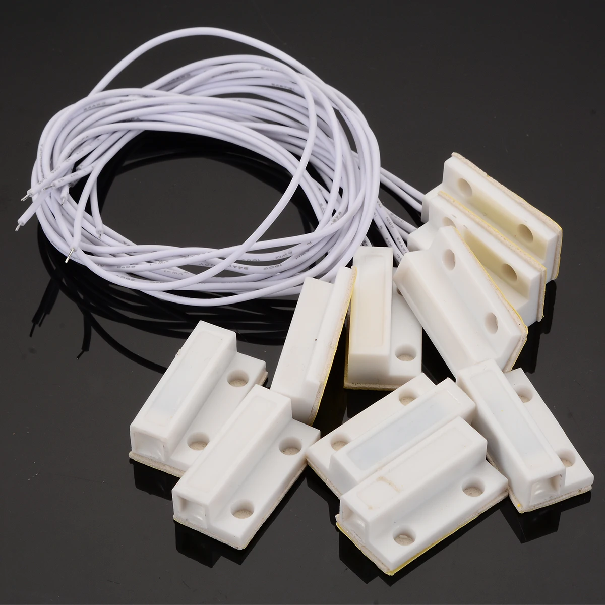 5 Set Recessed Wired Door Magnet Door Window Contact Wire Magnetic Switch Sensor For Home Alarm System
