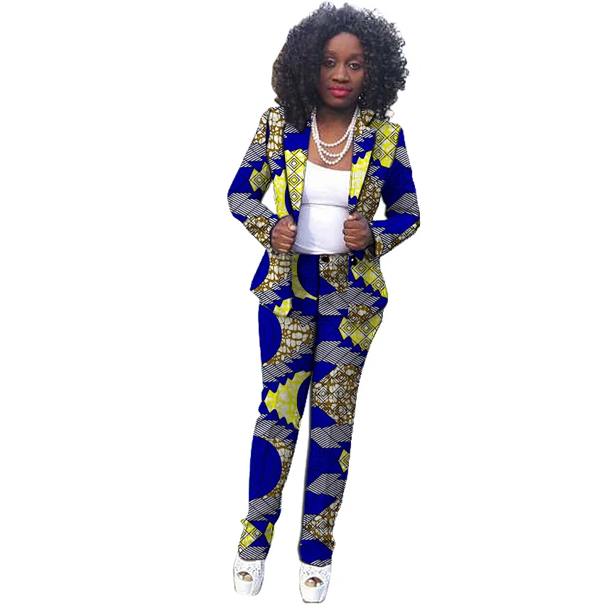 African Fashion print women pant suits elegant African suits dashiki patterns Ankara blazer with trouser for ladies African Fashion print women pant suits elegant African suits dashiki patterns Ankara blazer with trouser for ladies