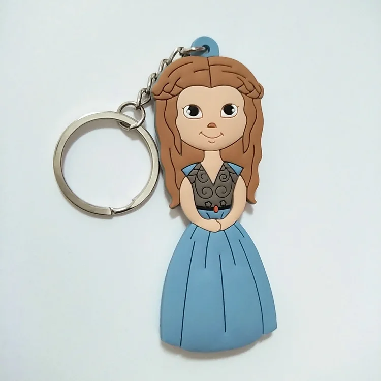 Juego de Tronos Llavero de PVC de moda clásico personaje de película silicona para llave bolso colgante de coche llavero accesorios de joyería