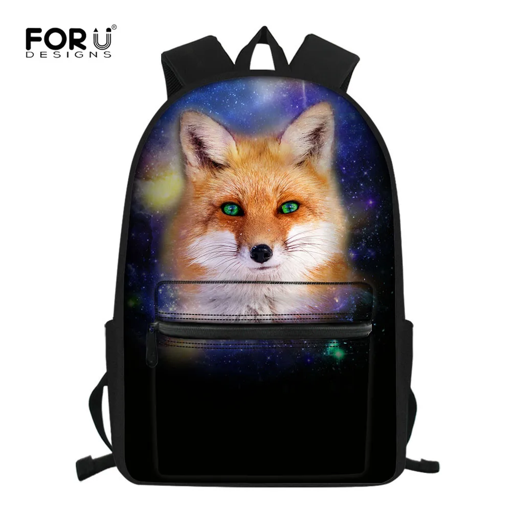 #*Cheap FORUDESIGNS Backpack Cute Fox Printing School Backpacks Teenagers for Girls Rucksack Travel Daily Laptop Bagpack Mochila Escolar