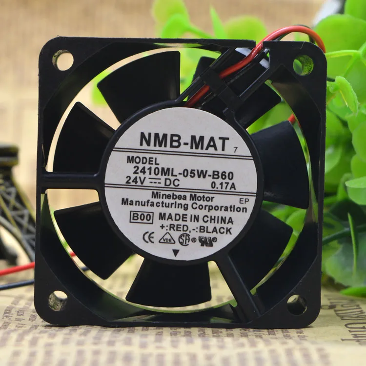 NMB 2410ML-05W-B60 DC 24V 0.17A 6 см 6025 осевой вентилятор охлаждения