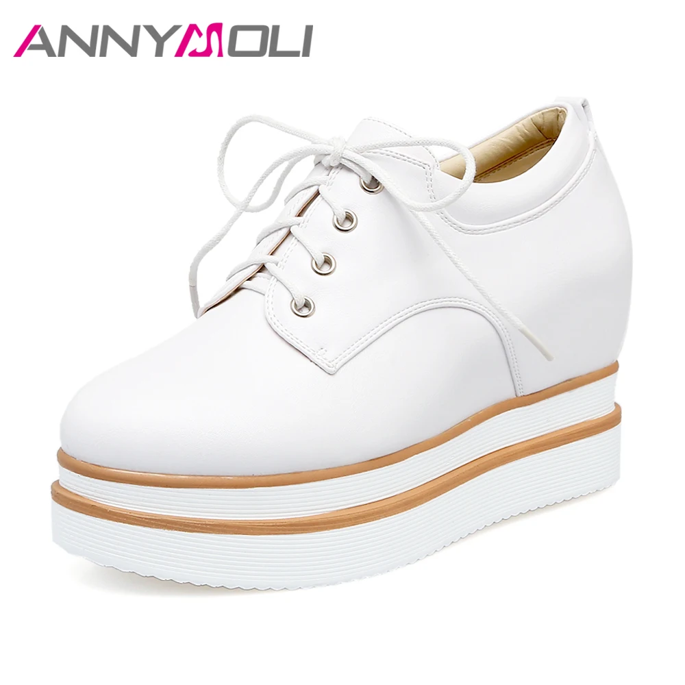 ANNYMOLI font b Women b font font b Shoes b font Platform Oxford High Heels Lace