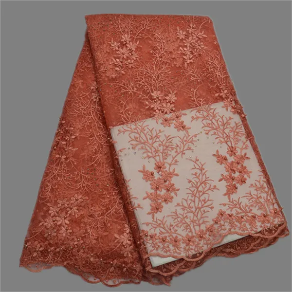 New arrival French net lace fabric with beads embroidery tulle material for party dress IPN8(5yards/lot)multi color | Дом и сад
