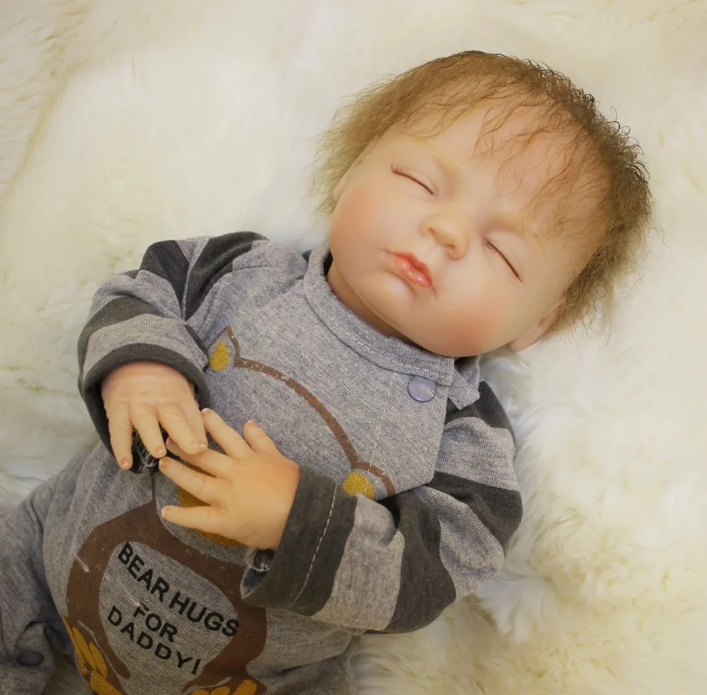 

18" boy doll reborn babies cloth body silicone vinyl dolls for children girls gift toys bebe alive reborn bonecas