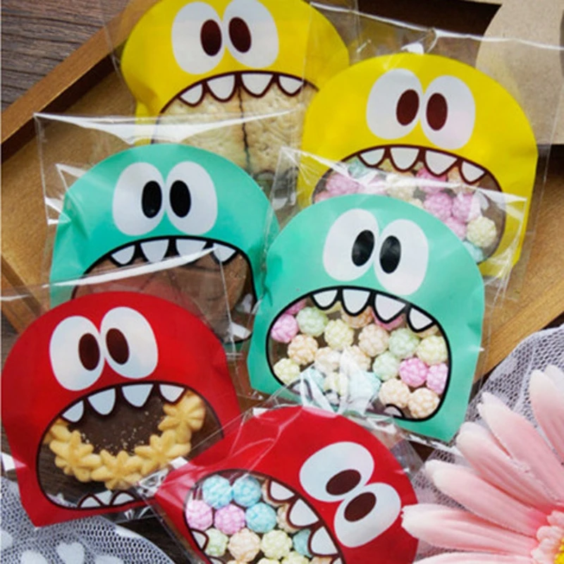

50/100Pcs Cartoon Mouth Monster Animals Rabbit Plastic Bag Wedding Birthday Cookie Candy Gift Packaging Bags Party Supplies