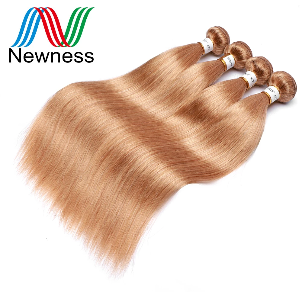 

Straight Strawberry Blonde Hair Bundles 1/3/4 pcs Brazilian Pre-Colored Full 27# Non Remy Hair Bundles 12-26 inch Hair Extension
