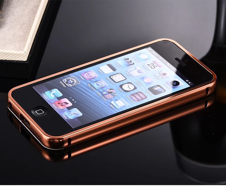 Роскошный Алюминиевый Чехол для iphone 5, 5S, SE, металлическая рамка, акриловый ПК, зеркальная Противоударная задняя крышка для iphone на 4, 4S, 5, 5S, чехлы