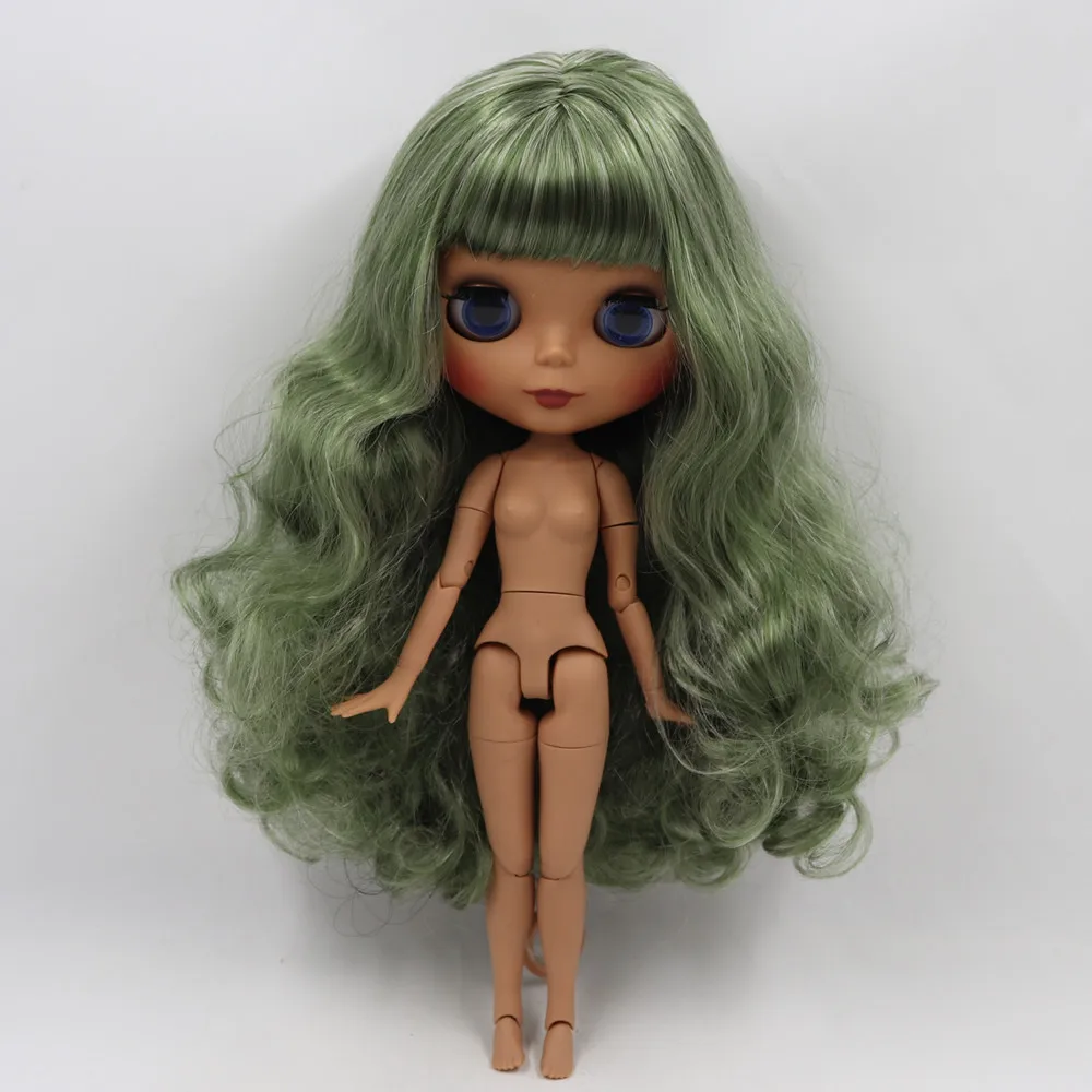 Ледяная фабрика blyth кукла 1/6 30 см Обнаженная кукла шарнир тела и зеленые смешанные белые волосы для девочки подарок