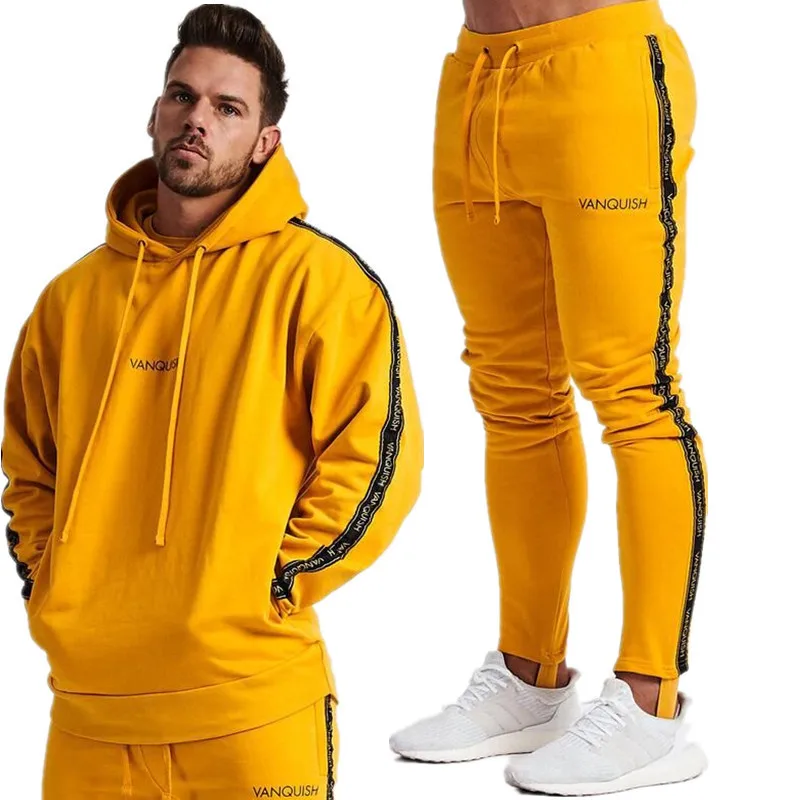 DERMSPE  Sport Suit Men Bodybuilding Jacket Pants Sports Suits Basketball Clothes Gyms Fitness Running Set Men Tracksuits