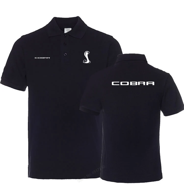 

Fashion Men Polo Shirt Summer Short Sleeve Cobra Polo Shirt Mens collar Shirt Cotton tops Plus Size S-3XL