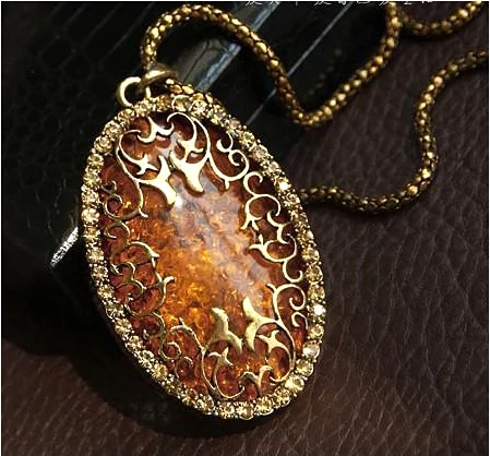 

RED SNAKE European and American vintage jewelry hollow Women long necklace