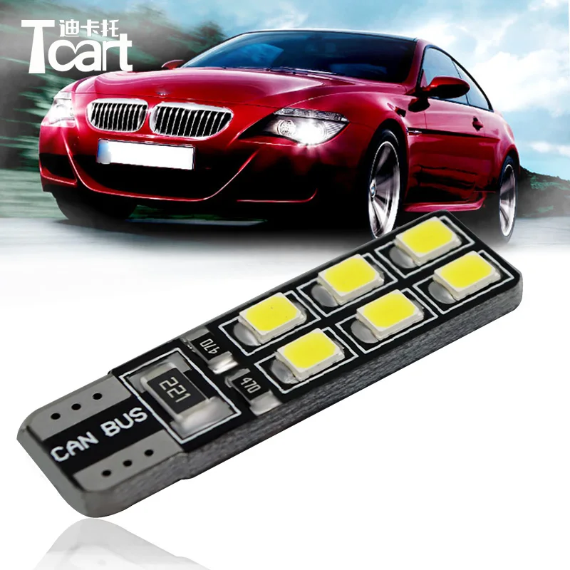 Tcart 4 шт. автомобиля светодиодный CANBUS для Hyundai solaris акцент i30 ix35 i20 sonata T10 W5W 2835 12smd