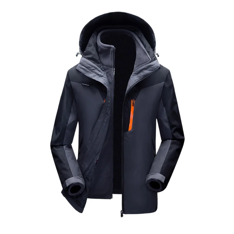

2018 Men Women Windproof Climbing Hiking Skiing Jacket Winter 3 in 1 Outdoor Soft Shell Jacket Waterproof Coats Outdoor Hooded